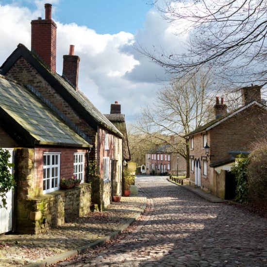 houses on cobbled street